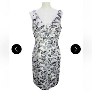 Carmen Marc Valvo
Silver Collection Blue brocade Cocktail Dress   size XS